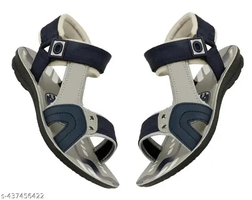 Sclere boys sandals, blue and white straps, adjustable fit