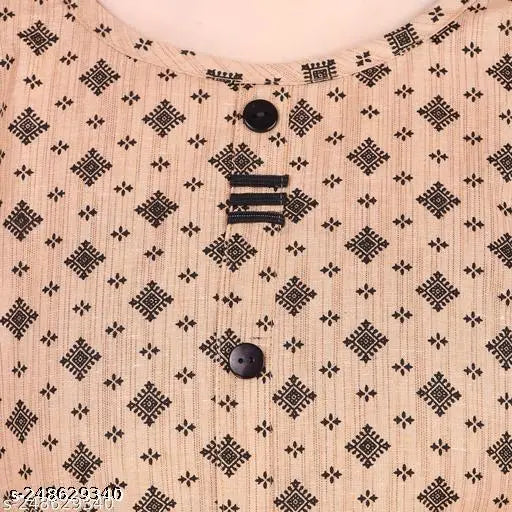Designer cotton frock under 300, three-quarter sleeves, printed combo on cotton blend dress for women, single sizes S-4XL from India