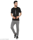 Sky Blue & Black stretchable Lycra GYM t-shirt combo pack for men - Urban Rod's versatile, lightweight, and comfortable round neck design for gym, sports, and casual wear
