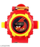 Red and yellow kids watch with Angry Birds character, digital display reading 10:15