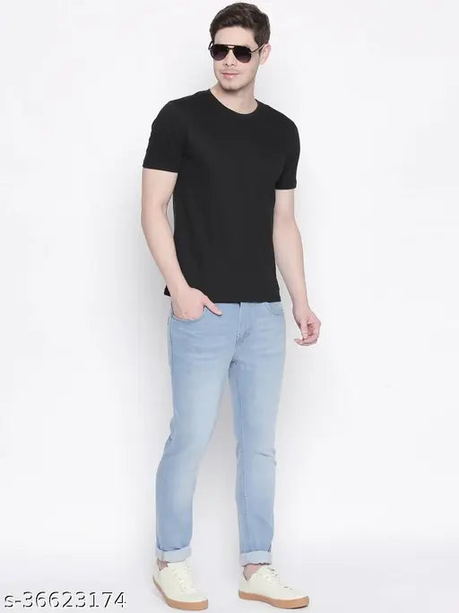 Organic Chics black-maroon men's solid cotton round neck half sleeve t-shirt combo (S-38", M-40") for gym style and comfort