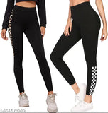 Printed cotton blend jeggings for women, pack of 2 - stylish formal bottoms with solid stretch, available in sizes 26, 28, 30, 32, and 34