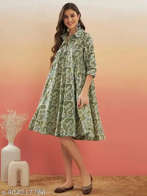Maroon rayon 3/4 sleeve collared kurta for women, elegant ethnic print