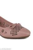Synthetic pink Women jooti solid pattern, closed back ballet flats for daily wear and parties, Indian origin
