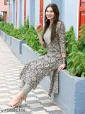 Floral print long kurta and trousers