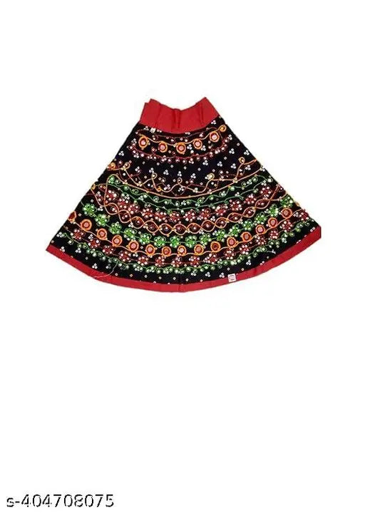 Cotton Radha dress Lehenga Choli set with dupatta, embellished and sleeveless. Traditional Indian garba dandiya dance costume for girls aged 0-6 years