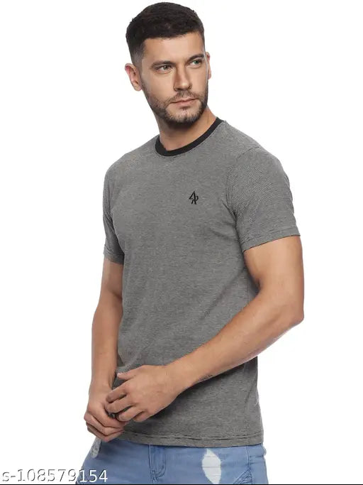 Men's Adro Cotton Striped T-Shirt, self-design, short sleeves, 100% cotton, perfect for summer fashion