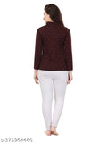 Polka print cotton blend women's long sleeves t-shirt, stylish and comfortable for a sweet touch
