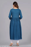 Rayon three-quarter sleeve Solid Alia Kurti, Indian fashion staple for women's wardrobe