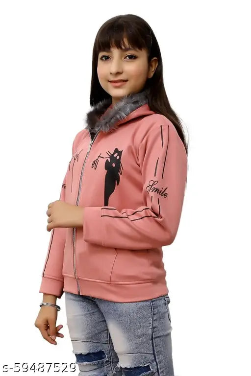 Light Pink Polycotton Micky Mouse Hoodie for Kids aged 11-16, printed net pattern on long sleeves