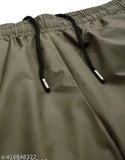 Green cotton drawstring women's trousers