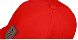 Orange and black classic adjustable cotton Edixo cap for men and boys, logo-branded baseball hat on display stand