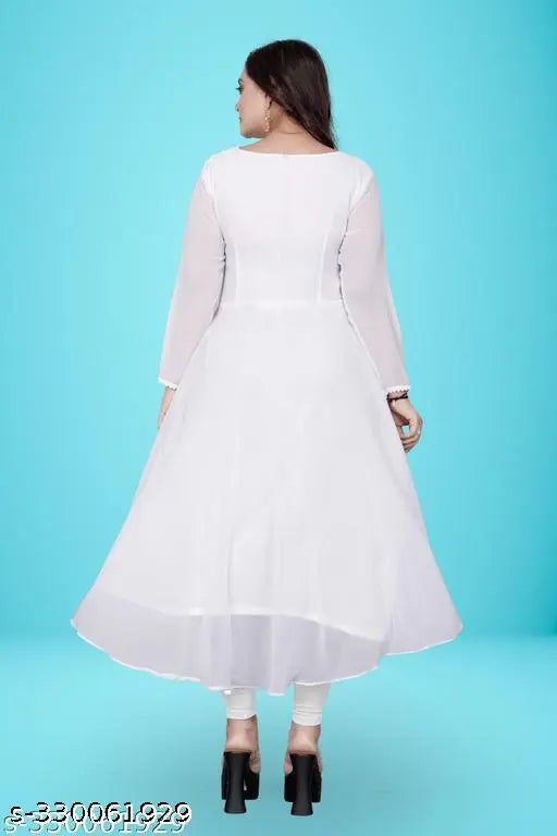 Rayon three-quarter sleeve woman gown, solid color in various sizes from S to XXL, Indian-made fashion garment on hanger