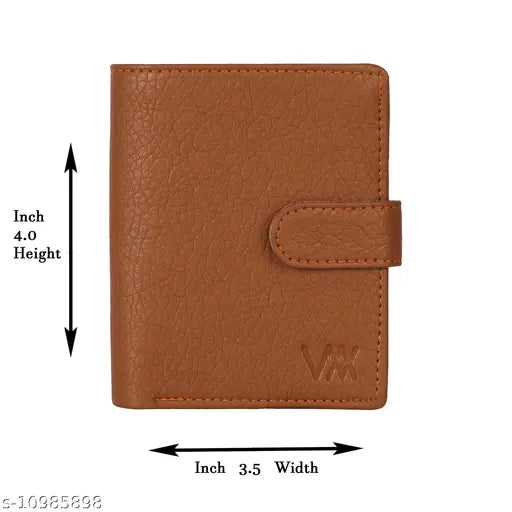 Tan artificial leather men's wallet, PU material with 8 card slots, durable travel companion for classy organization