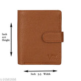 Tan artificial leather men's wallet, PU material with 8 card slots, durable travel companion for classy organization
