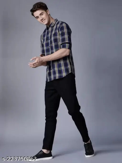 MARKVIEW Men's black slim fit denim jeans, fashionable and stylish for everyday wear. Solid pattern, size 28/30/32 waist 28/30/32, length 39 inches. Made in India