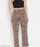 Leopard print long pants, soft cotton fabric, ladies nightwear and lounge wear