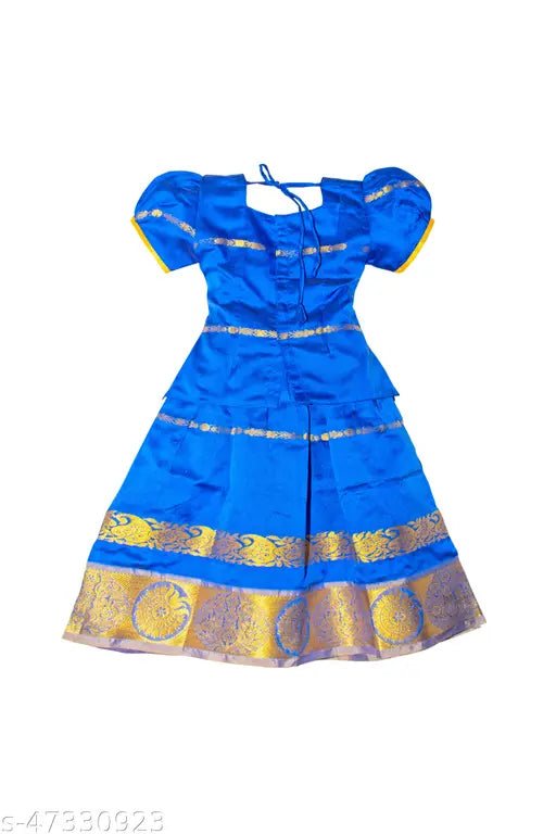 Art Silk Kanchipuram Lehenga Choli with Waist Belt, celebrating Indian tradition in vibrant leheriya pattern, next day dispatch from India