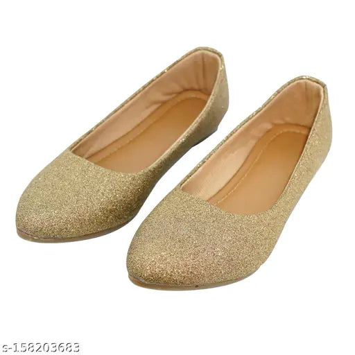 Synthetic leather bellies ballet shoes, embellished design for women's comfort and flexibility, Komopt brand from India
