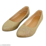 Synthetic leather bellies ballet shoes, embellished design for women's comfort and flexibility, Komopt brand from India
