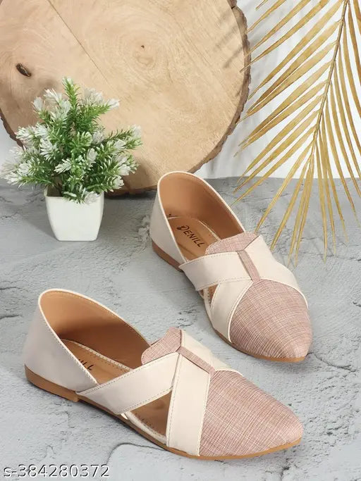 Synthetic peach leather loafers - closed-back style, sizes IND-3 to IND-8 from India