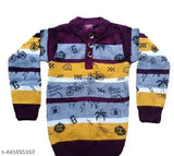 Wool printed net boys sweater, elegant design for 3-12 years old boys, made in India