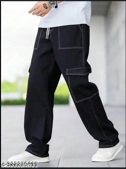 Black denim JM jeans, solid pattern, size 30 (waist 30in, length 36in), Indian origin