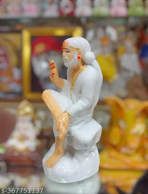 Ceramic Sai Amrut Sai Baba Marble Ashirvad Hand, 35-inch Shirdi idol of beloved deity