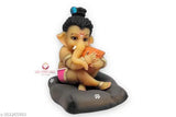 Resin Ganesh idol for car dashboard, 2.5"x3.5"x2.5", Indian-made, Hindu religious statue for home decor, pooja room, gifts
