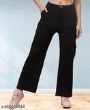 Black stretchy jegging pants, women's combo pack of 2