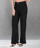 Black premium denim flared high-waisted jeans