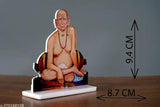 Wooden Swami Samarth Maharaj frame (8.7cm x 9.4cm), Indian home decor showpiece