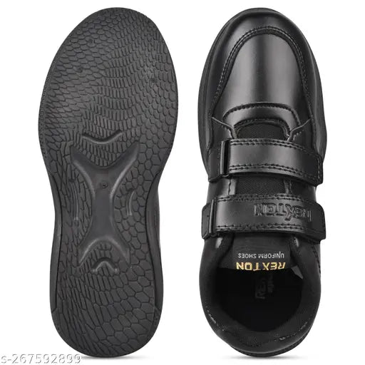 Black boys dress shoes, regular fit, uniform, school, shoe pack, size 5.5, non-slip sole, leather, lace-up closure, durable and comfortable material