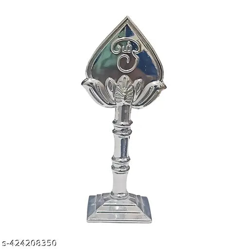 Silver Murugan vel showpiece, 4-inch religious idol for home decor or gifts