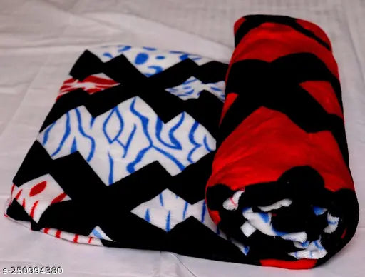 Microfiber double bed AC blanket - multicolor10, lightweight, abstract print, soft, hypoallergenic, snug, durable