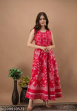 Sleeveless printed cotton dress, Urbane Sensational Women Dresses in XL (42 in bust), India