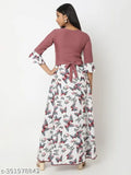 High-quality printed crepe maxi dress, 6-15 years, rose flower pattern, round neck, suitable for parties or special occasions, Indian designer brand