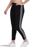 Striped cotton blend sports jeggings pack of 2 for yoga and various sports, available in 6 sizes (S-3XL) made in India