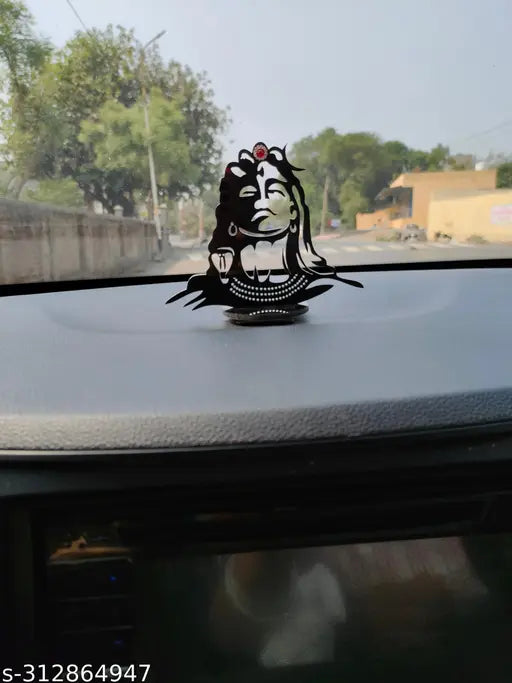 Plastic automobile showpiece: Statue for Car Dash Board, Pooja & Gift - Indian god figurine, 10cm x 10cm x 0.5cm