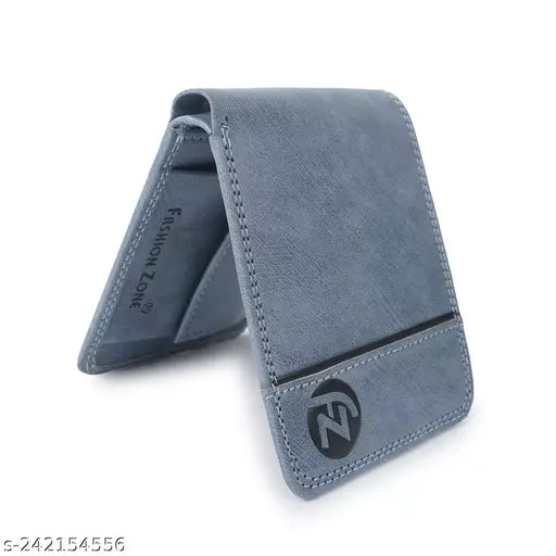Faux leather bi-fold wallet, premium PU leather with textured pattern, free size (12cm x 4cm), elevates essentials, designed for convenience