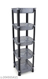 Multipurpose grey plastic shelf with dish rack, ideal for kitchen fruit and vegetable storage