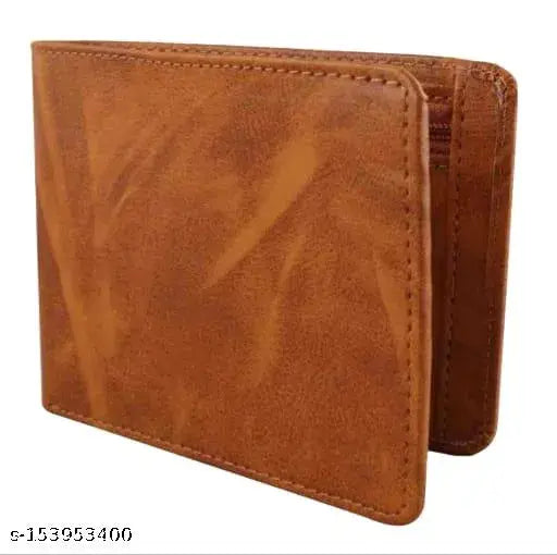 Stylish PU men's wallet, two zip compartments, solid design, perfect for travels or formal events