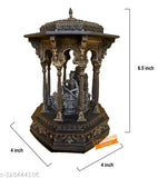 Poly resin Meghdambari Chatrapati Shivaji Maharaj statue, 6.5 inch LED lit, ideal for home or car decor