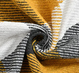 Multi-colored checkered throw blanket, single layer, soft fabric, warm tone
