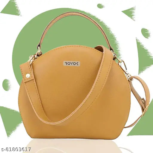 Rovok fashionable vegan leather crossbody bag for women, girls, zip closure, metal chain strap