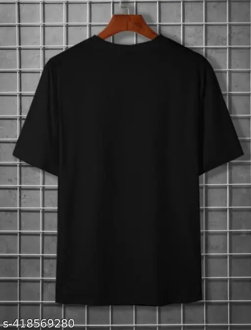 Classy micro polyester half sleeves T-shirt, men's pack of 1, stylish & printed, M (38in chest, 27in length)