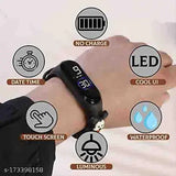Digital smart watch, kids' colorful wristwatch with cartoon character, stylish LED band for boys and girls