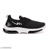 Black and white casual sports shoe with lace closure