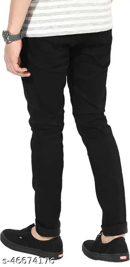 Solid denim Creatywitty Men Knee Slash Jeans, size 28x40, India-made men's fashion jeans with distinctive slashes