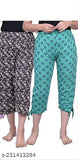 Printed cotton women's nightwear capris in assorted prints, varying sizes for a 5-piece set